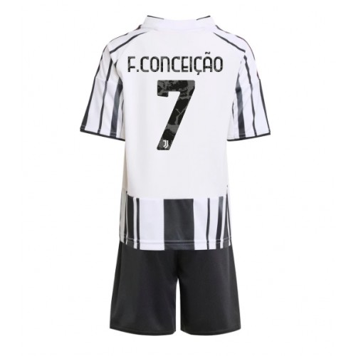 Stroje piłkarskie Juventus Francisco Conceicao #7 Koszulka Podstawowej dla dzieci 2025-26 Krótki Rękaw (+ szorty)